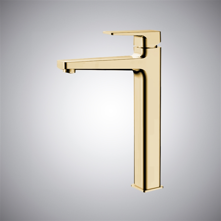 Fontana Scafati Brushed Gold Deck Mounted Single Handle Bathroom Faucet