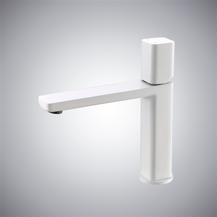 Fontana Rancate Matte White Luxury Bathroom Faucet