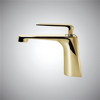 Fontana Merignac Brushed Gold Hot and Cold Deck Mounted Bathroom Faucet