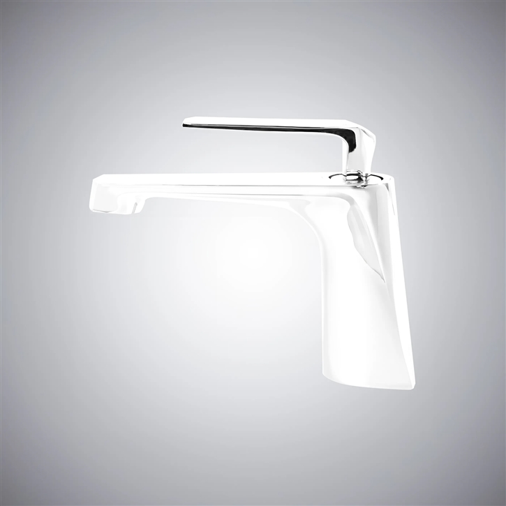 Fontana Merignac Matte White Hot and Cold Bathroom Faucet