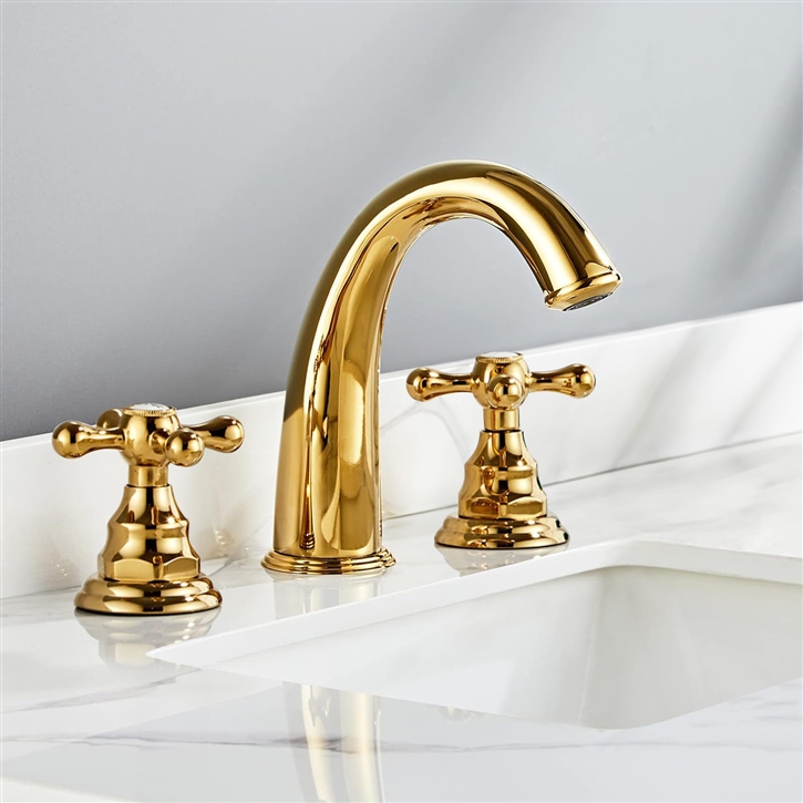 Fontana Majestic Stream Gold Bathroom Sink Faucet