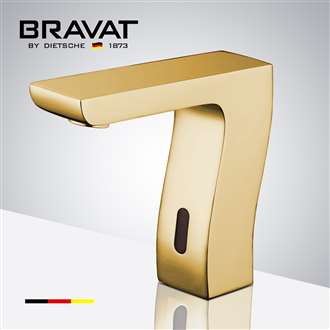 Bravat Trio Commercial Automatic Motion Sensor Faucet Brushed Gold Finish