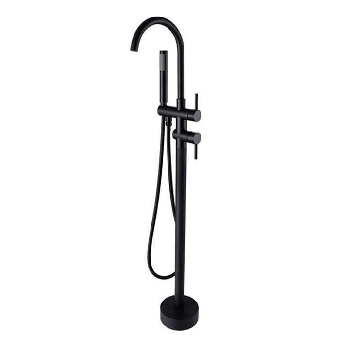 Fontana Showers Classic Solid Brass Matte Black Finish Single Handle Freestanding Bathtub Filler Faucet