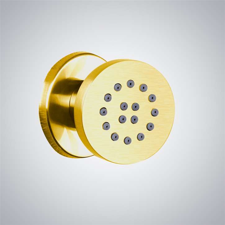 Fontana Valentia Gold Finish Wall Mounted Rainfall Body Spray