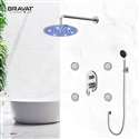 Bravat  Stainless Steel Jetted Body Massage LED Shower Head Set with Handheld Shower