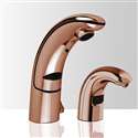 Commercial Rose Gold Automatic Temperature Control Thermostatic Sensor Tap and Matching Soap Dispenser