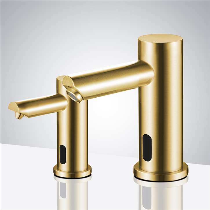 Commercial Automatic Sensor Faucet On Sale Now. Fontana Brushed Gold ...