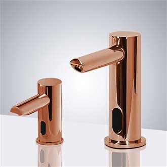 Fontana Rose Gold Commercial Automatic Dual Touchless Sensor Faucet and Soap Dispenser