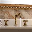 Modena Widespread 8" Antique Brass Bathroom Sink Faucet Dual Handle Mixer Faucet