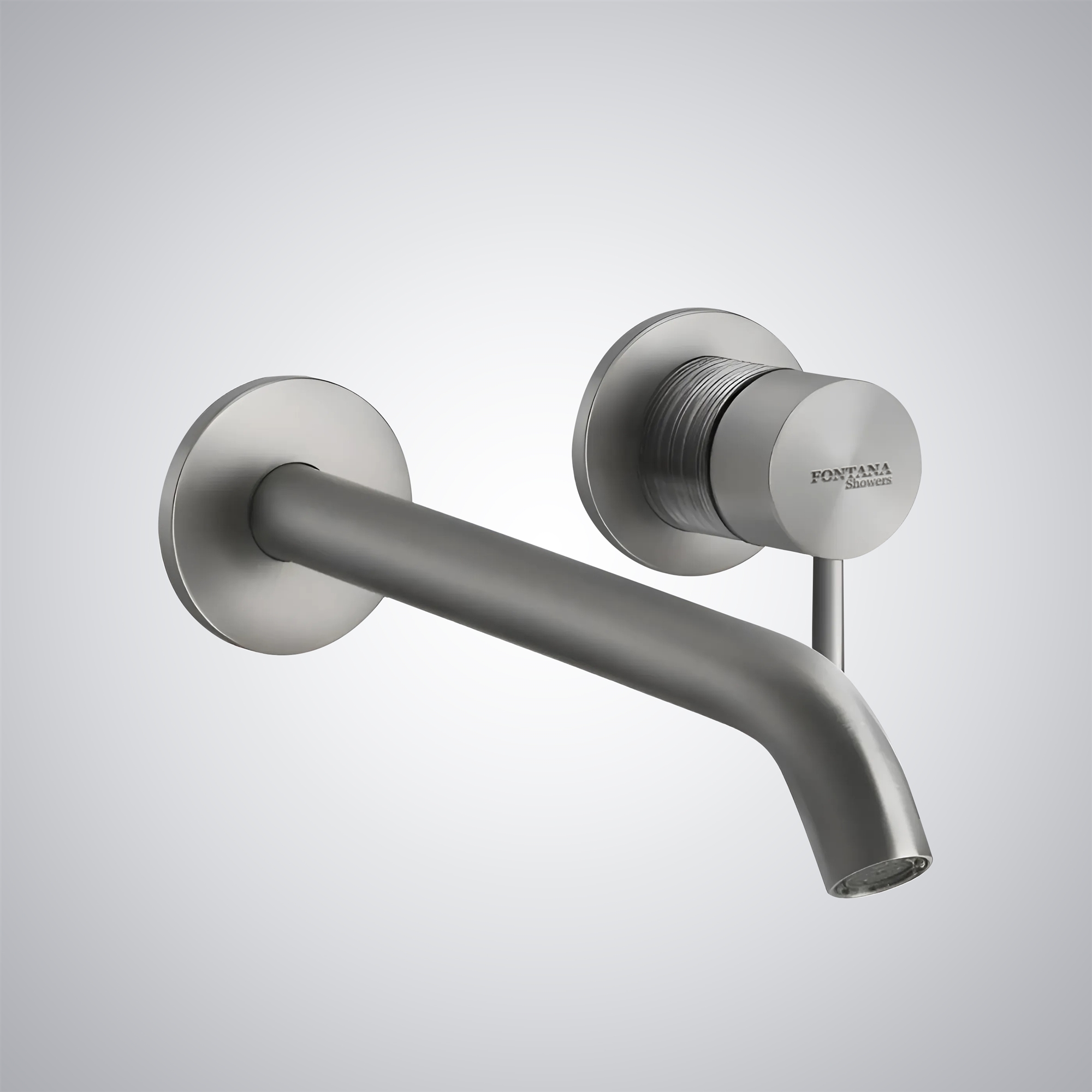 Fontana Wall-Mounted Faucet in Brushed Nickel Finish Equipped with Round Pin Wall Mixer