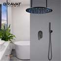 Fontana Berlin Matte Black Square Color Changing LED Rain Shower System