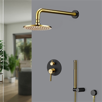 Fontana AquaBrain Matte Black and Gold Shower System