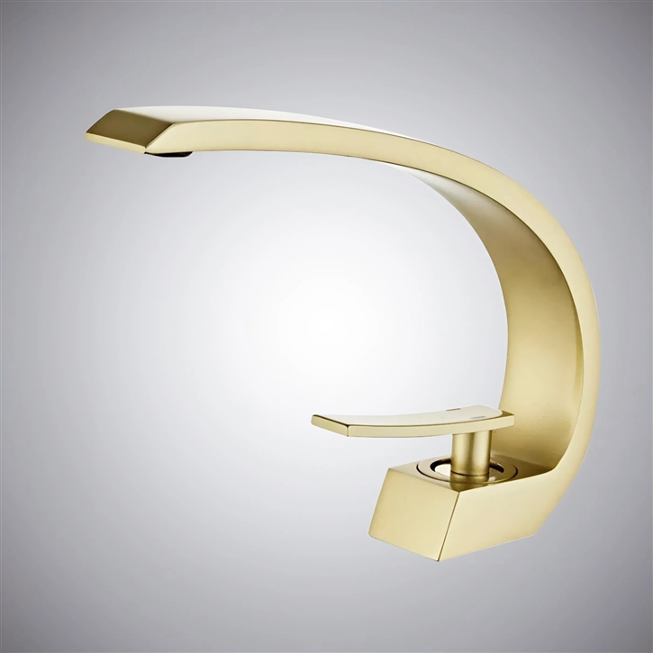 Fontana Milan Brushed Gold Deck Mounted Basin Faucet