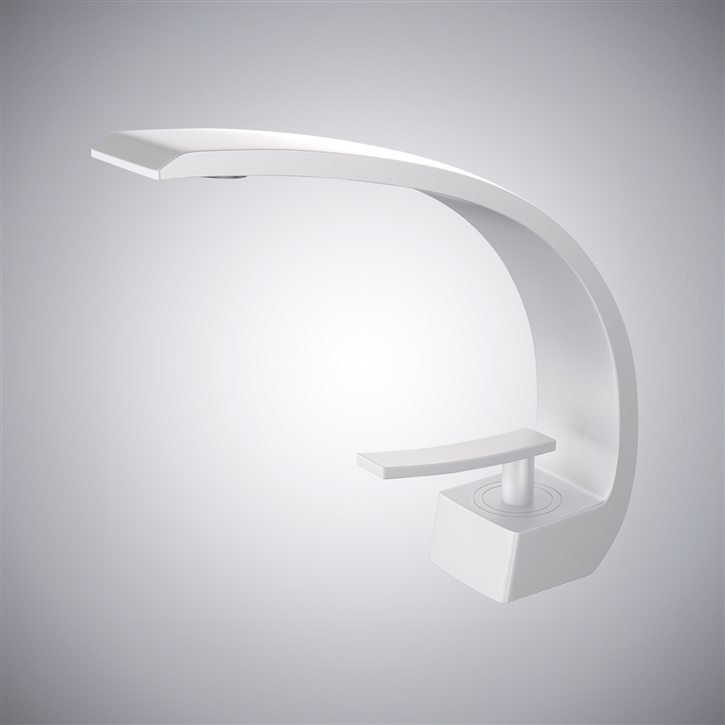 Fontana Milan Matte White Deck Mounted Basin Faucet