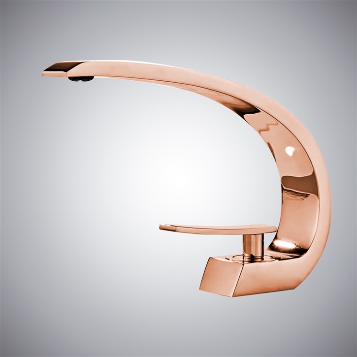 Fontana Milan Rose Gold Deck Mounted Basin Faucet