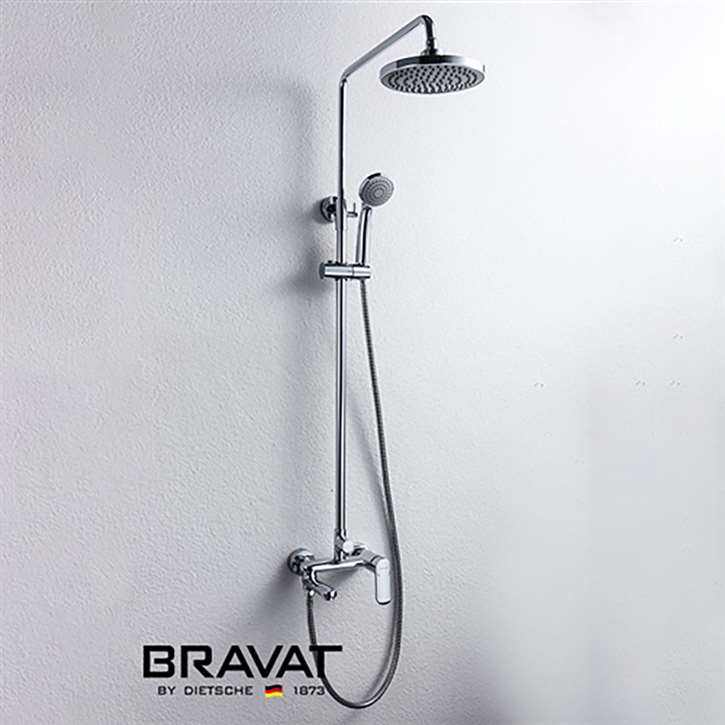 Bath Faucet With Slide Bar Polished Chrome Wall Mounted Shower Faucet