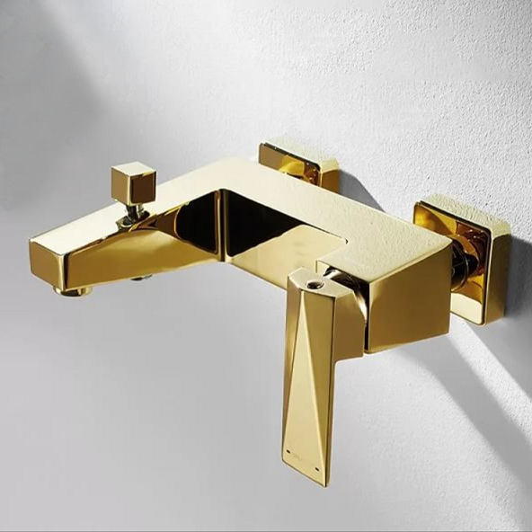 Lubz Gold Finish Wall Mount Bathtub Shower Mixer