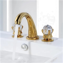 Fontana Luminous Arc Gold Crystal Handle Sink Faucet