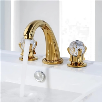 Fontana Luminous Arc Gold Crystal Handle Sink Faucet