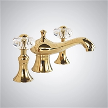 Molino Bathroom widespread Lavatory mixer Gold Sink faucet With crystal handles