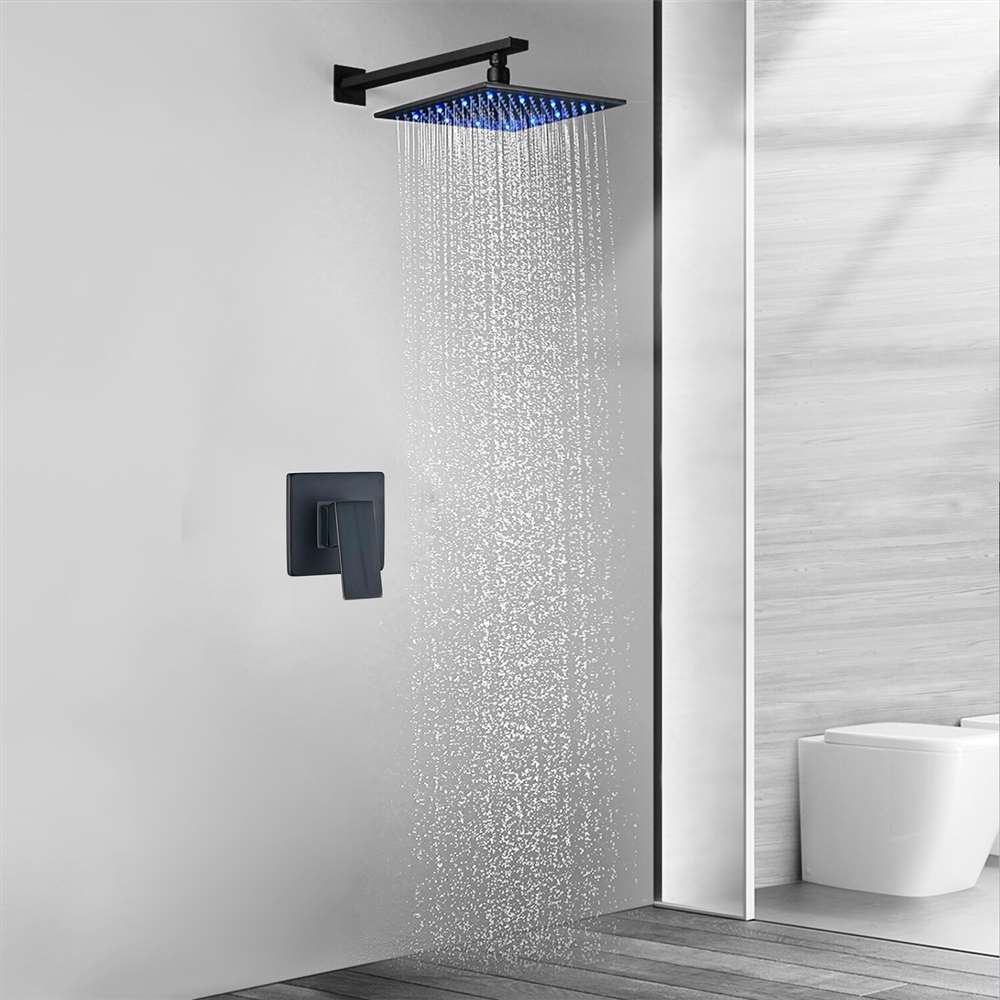 Ceiling Mounted Shower System outlets Faucet Set Matte Black