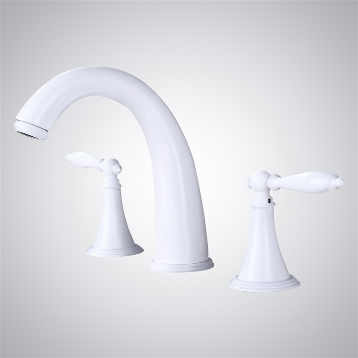 Fontana Reno Matte White Dual Handle Bathroom Faucet