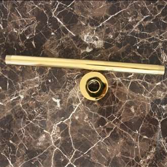 Fontana Ceiling Mounted Gold Shower Arm Round Shape Brass Shower Head Holder