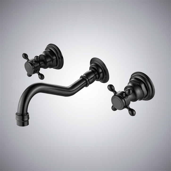 Fontana Firminy Matte Black Wall Mount Faucet With Two Handle