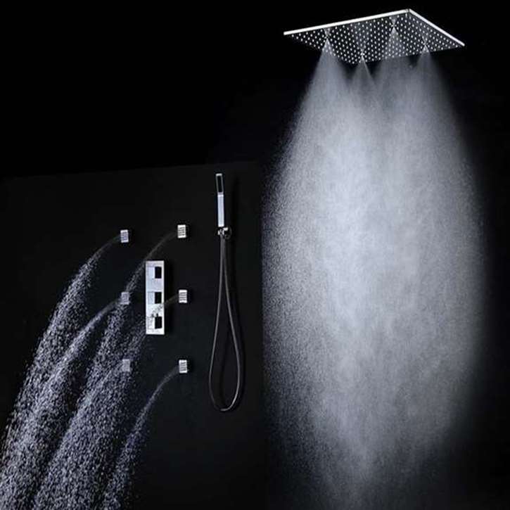 Fontana Rain & Mist Shower Head System With Shower Body Sprays