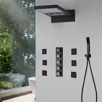 Lima LED Ultra Shower Set Matte Black Finish