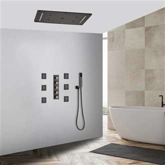 Fontana Lima Rainfall Waterfall Matte Black Shower System