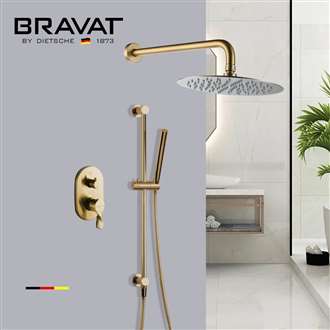 Bravat Wall Mounted Brushed Rainfall Mixer Shower Set