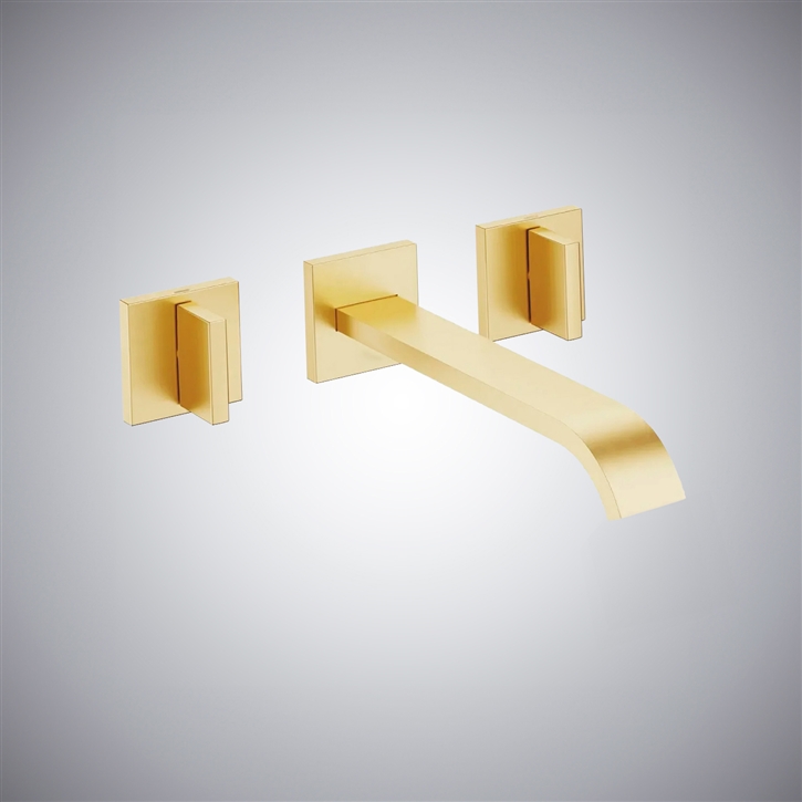 Fontana Latori Brushed Gold Double Handle Basin Faucet