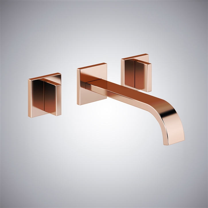 Fontana Latori Rose Gold Dual Handle Basin Faucet