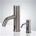 Fontana Brushed Nickel Commercial Touchless Bathroom Automatic Motion Sensor Faucet with Soap Dispenser