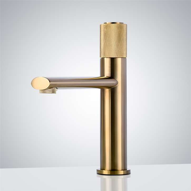 Fontana Driffold in Brushed Gold Finish Deck Mounted 8 Inches Short Vanity Faucet