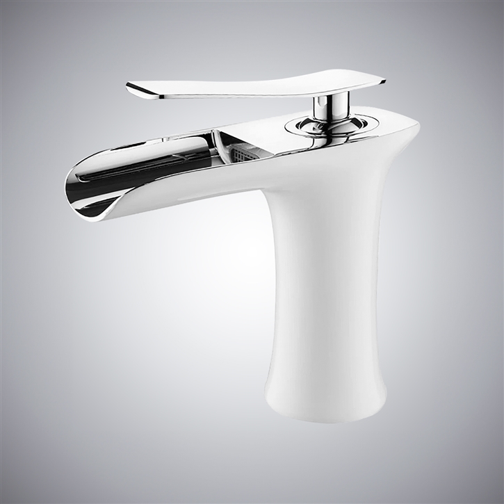 Fontana Matte White High Quality and Lead-Free Single Handle Vanity Sink Faucet