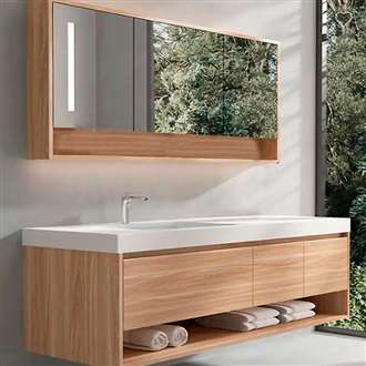 Fontana Vanity Cabinet With Sink In Wall Mount Solid Wood Bathroom Furniture