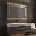 Fontana Wall Mounted Slate Floating Luxury Bathroom Vanity Set With LED Smart Mirror And Single Sink Faucet