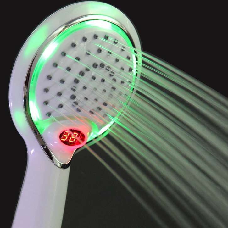 Temperature Control Color Changing LED Shower Heads Hand Shower Head