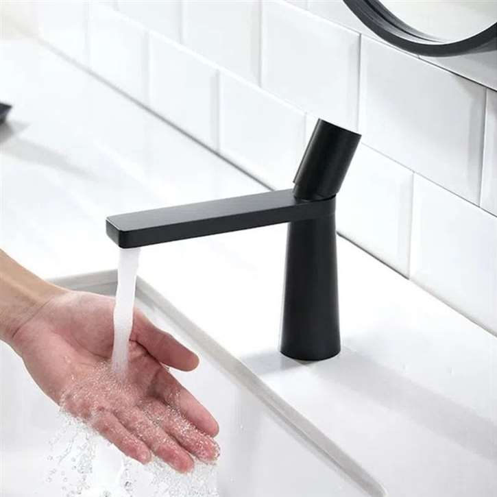 Fontana Lifford in Matte Black Finish Deck Mounted 7 Inches Short Vanity Faucet