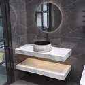 Fontana Modern Luxury Vanity Single Sink With 1 Illuminated Circle Mirror