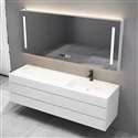 Fontana Simple Design Water Resistant Luxury Wall Mount Floating Bathroom Vanity With Mirror Cabinet