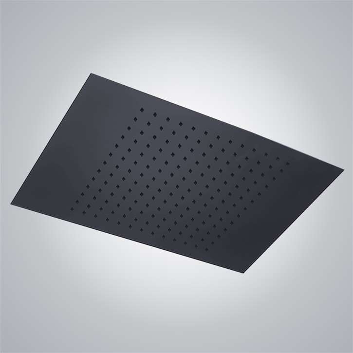 Fontana Milan Recessed Matte Black 24" Rain Shower Head