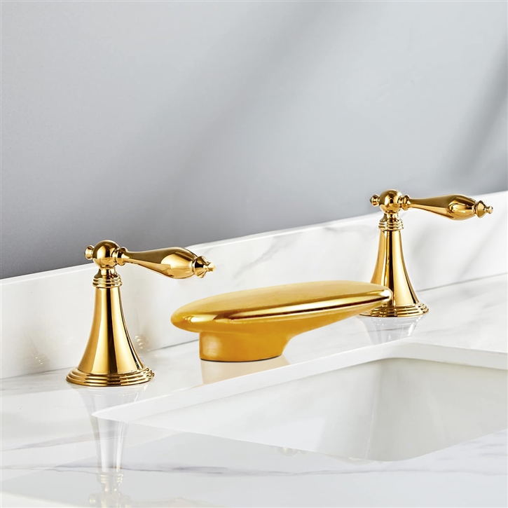 Waterfall Gold Finish Bathtub Faucet