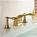 Gold Finish LED Mixer Bathroom Sink Faucet