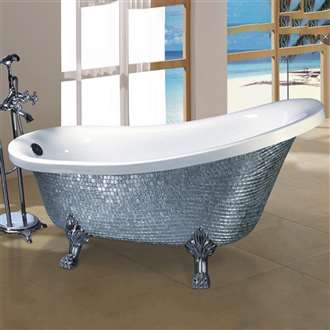 Lima Classic Silver Freestanding Clawfoot Bathtub