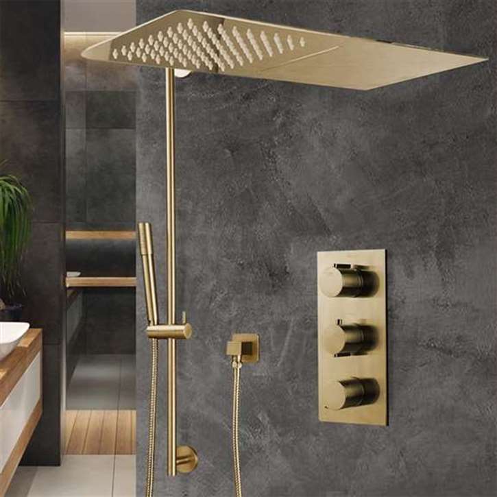 Brushed Gold Luxury Shower System