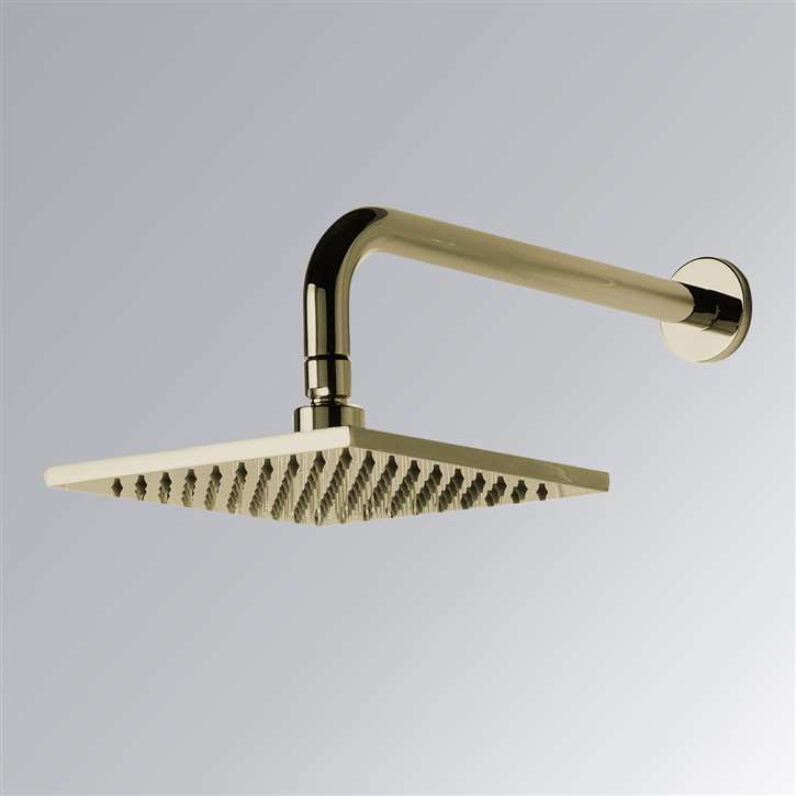 Brushed Gold Square Rainfall Shower Head