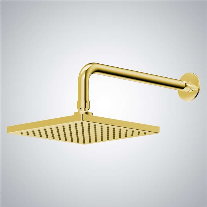 Fontana Polished Gold Square Rainfall Shower Head